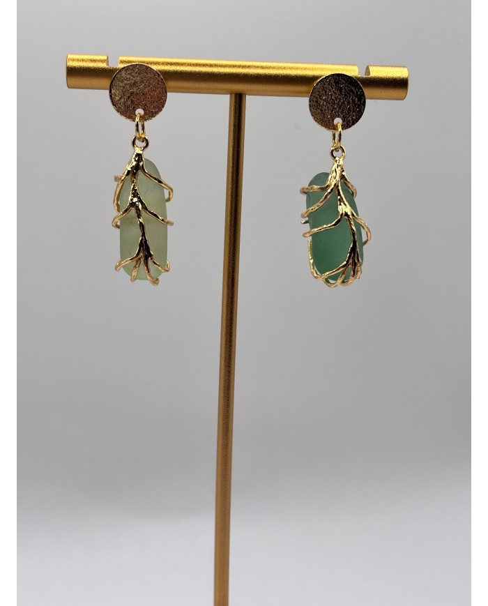 PENDIENTES ARTESANOS DE CRISTAL MARINO O LÁGRIMAS DE SIRENA