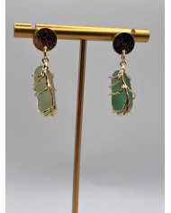 PENDIENTES ARTESANOS DE CRISTAL MARINO O LÁGRIMAS DE SIRENA