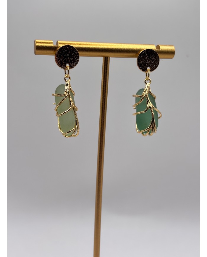 PENDIENTES ARTESANOS DE CRISTAL MARINO O LÁGRIMAS DE SIRENA