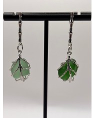 PENDIENTES ARTESANOS DE CRISTAL MARINO O LÁGRIMAS DE SIRENA