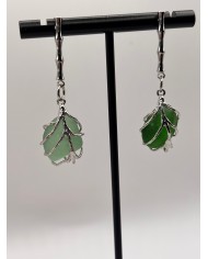 PENDIENTES ARTESANOS DE CRISTAL MARINO O LÁGRIMAS DE SIRENA