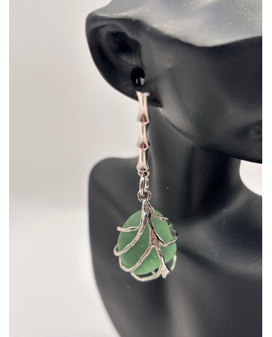 PENDIENTES ARTESANOS DE CRISTAL MARINO O LÁGRIMAS DE SIRENA