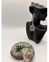 PENDIENTES ARTESANOS DE CRISTAL MARINO O LÁGRIMAS DE SIRENA