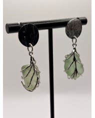 PENDIENTES ARTESANOS DE CRISTAL MARINO O LÁGRIMAS DE SIRENA