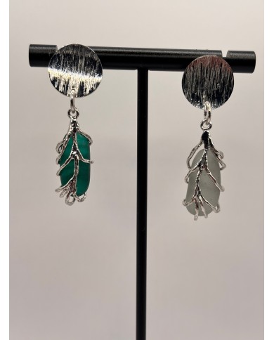 PENDIENTES ARTESANOS DE CRISTAL MARINO O LÁGRIMAS DE SIRENA