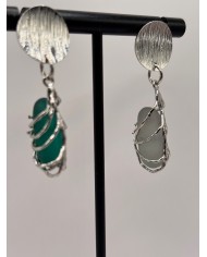 PENDIENTES DE CRISTAL MARINO ARTESANOS