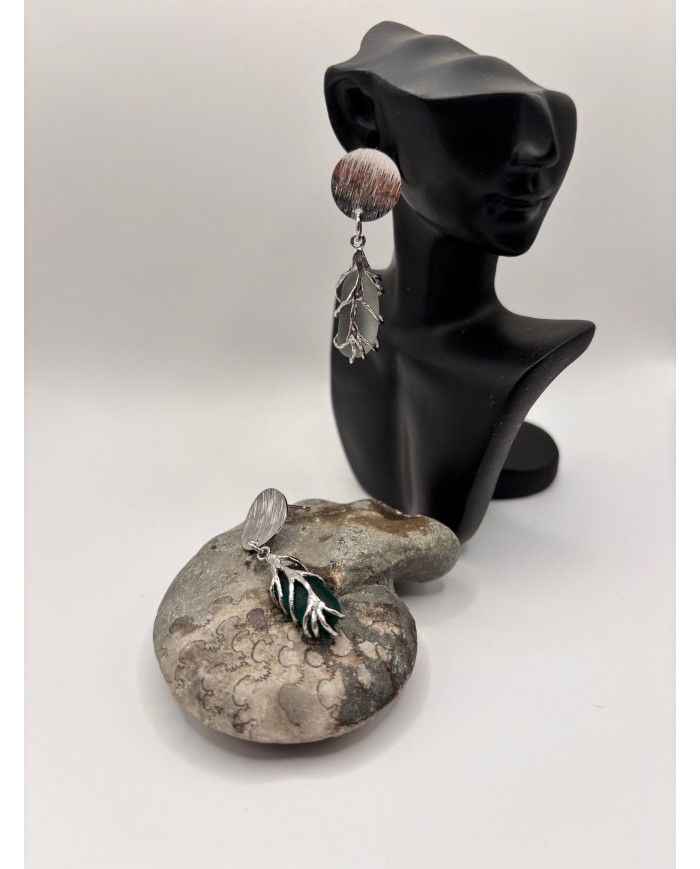 PENDIENTES ARTESANOS DE CRISTAL MARINO O LÁGRIMAS DE SIRENA