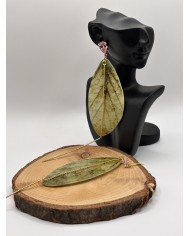 PENDIENTES ARTESANOS DE HOJA NATURAL ESQUELETIZADA