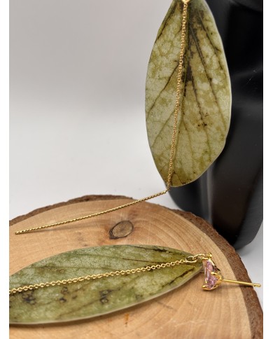 PENDIENTES ARTESANOS DE HOJA NATURAL ESQUELETIZADA