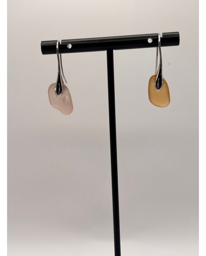 PENDIENTES ARTESANOS DE CRISTAL MARINO O LÁGRIMAS DE SIRENA