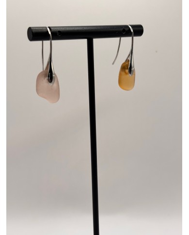 PENDIENTES ARTESANOS DE CRISTAL MARINO O LÁGRIMAS DE SIRENA