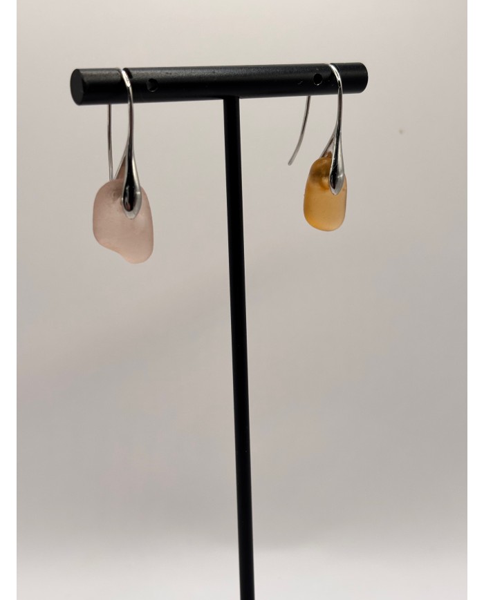 PENDIENTES ARTESANOS DE CRISTAL MARINO O LÁGRIMAS DE SIRENA