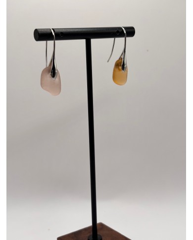 PENDIENTES ARTESANOS DE CRISTAL MARINO O LÁGRIMAS DE SIRENA