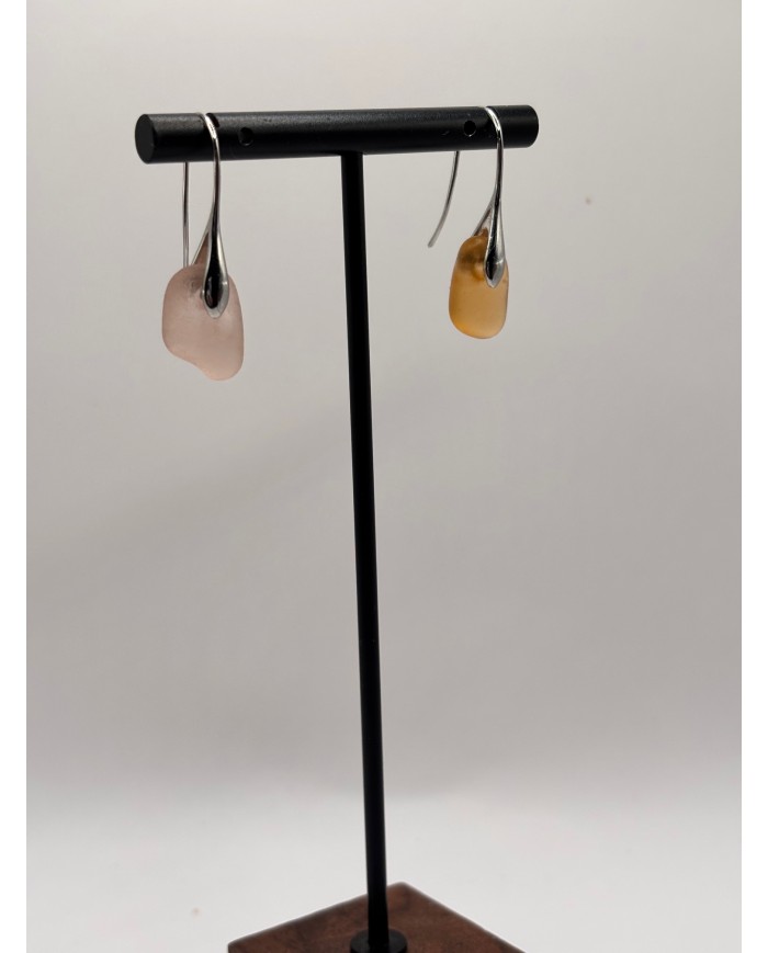 PENDIENTES ARTESANOS DE CRISTAL MARINO O LÁGRIMAS DE SIRENA