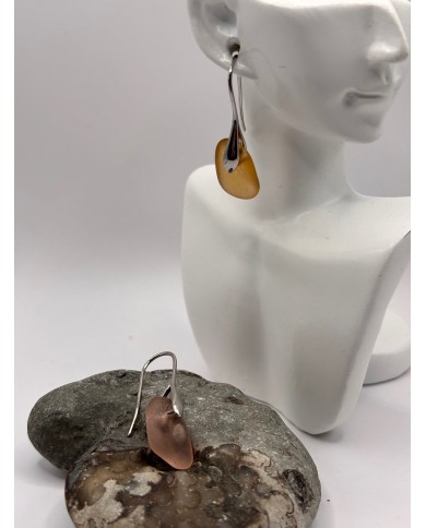 PENDIENTES ARTESANOS DE CRISTAL MARINO O LÁGRIMAS DE SIRENA