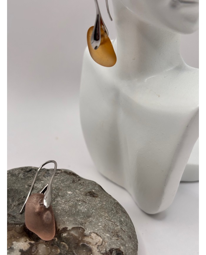 PENDIENTES ARTESANOS DE CRISTAL MARINO O LÁGRIMAS DE SIRENA