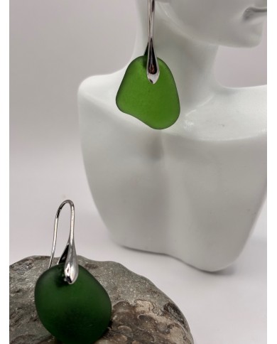 PENDIENTES ARTESANOS DE CRISTAL MARINO