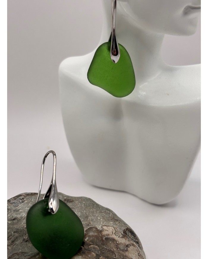 PENDIENTES ARTESANOS DE CRISTAL MARINO