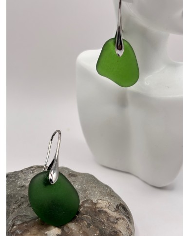 PENDIENTES ARTESANOS DE CRISTAL MARINO