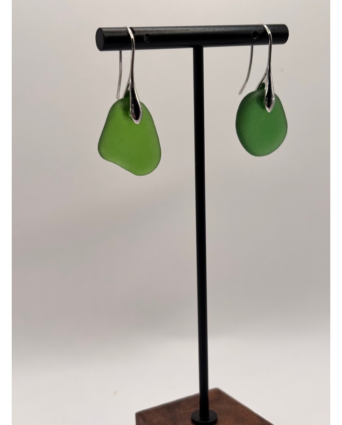 PENDIENTES ARTESANOS DE CRISTAL MARINO