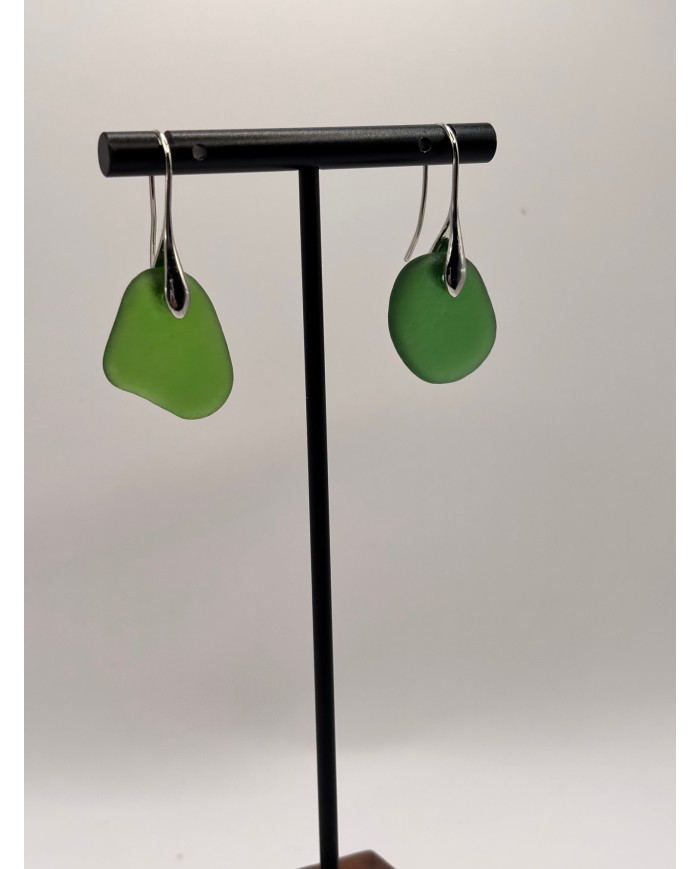 PENDIENTES ARTESANOS DE CRISTAL MARINO