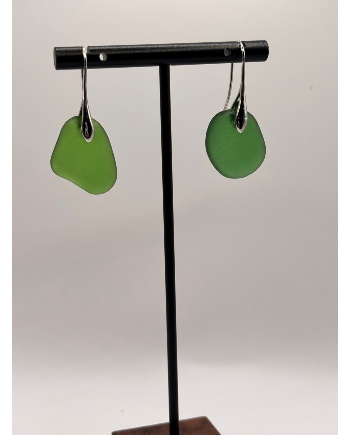 PENDIENTES ARTESANOS DE CRISTAL MARINO