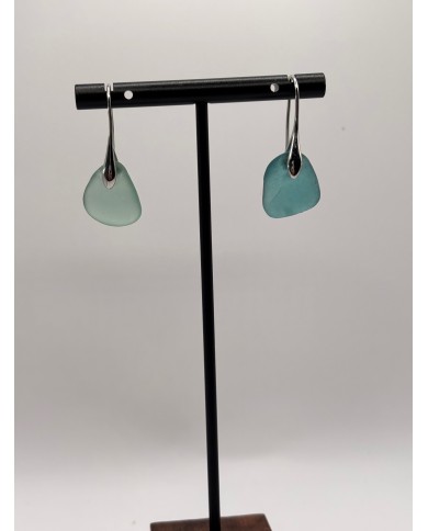 PENDIENTES ARTESANOS DE CRISTAL MARINO