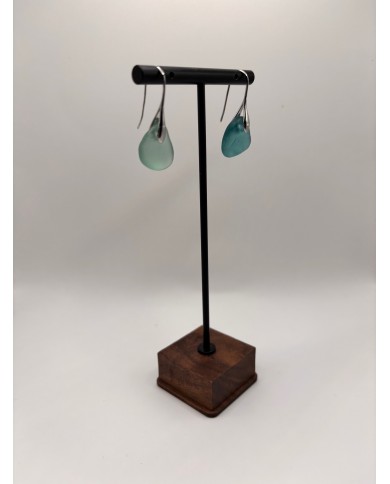 PENDIENTES ARTESANOS DE CRISTAL MARINO