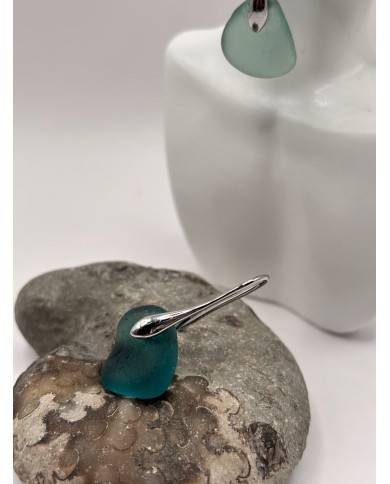 PENDIENTES ARTESANOS DE CRISTAL MARINO