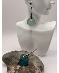 PENDIENTES ARTESANOS DE CRISTAL MARINO