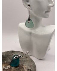 PENDIENTES ARTESANOS DE CRISTAL MARINO