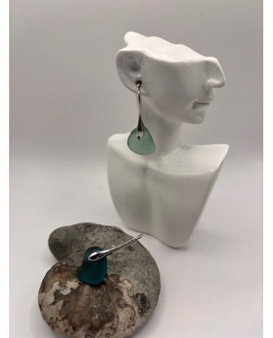 PENDIENTES ARTESANOS DE CRISTAL MARINO