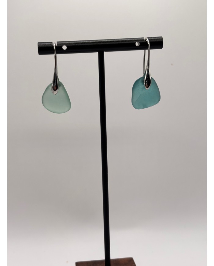 PENDIENTES ARTESANOS DE CRISTAL MARINO