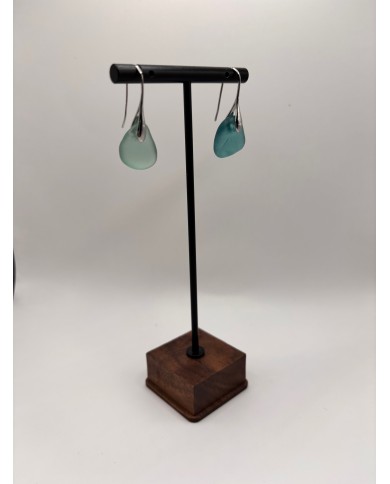 PENDIENTES ARTESANOS DE CRISTAL MARINO