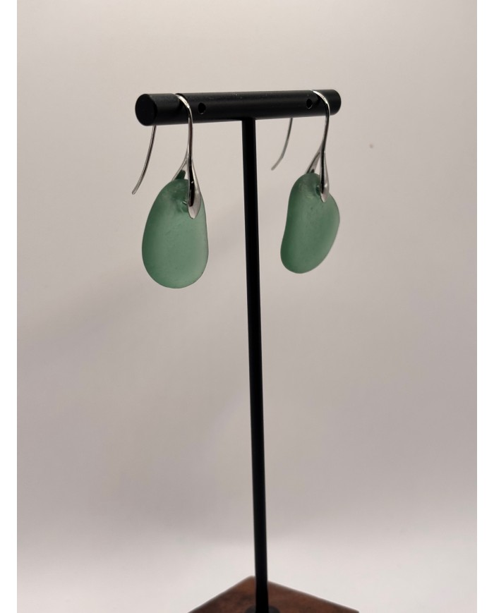 PENDIENTES ARTESANOS DE CRISTAL MARINO O LÁGRIMAS DE SIRENA