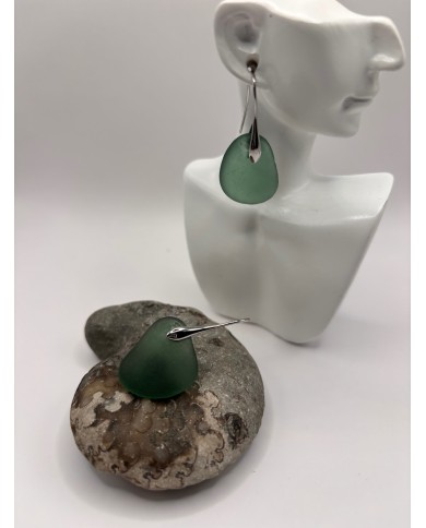 PENDIENTES ARTESANOS DE CRISTAL MARINO O LÁGRIMAS DE SIRENA