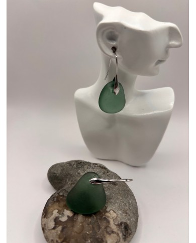 PENDIENTES ARTESANOS DE CRISTAL MARINO O LÁGRIMAS DE SIRENA