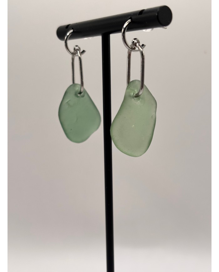 PENDIENTES ARTESANOS DE CRISTAL MARINO O LÁGRIMAS DE SIRENA