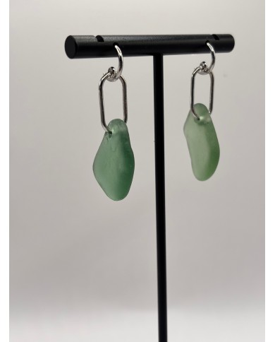 PENDIENTES ARTESANOS DE CRISTAL MARINO O LÁGRIMAS DE SIRENA