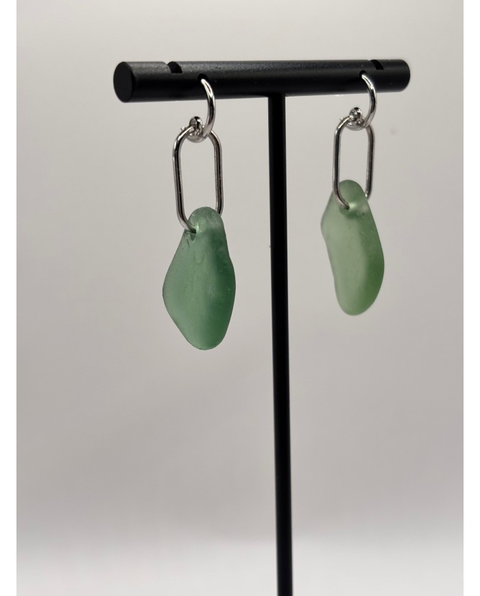 PENDIENTES ARTESANOS DE CRISTAL MARINO O LÁGRIMAS DE SIRENA