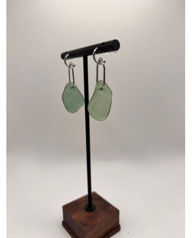 PENDIENTES ARTESANOS DE CRISTAL MARINO O LÁGRIMAS DE SIRENA