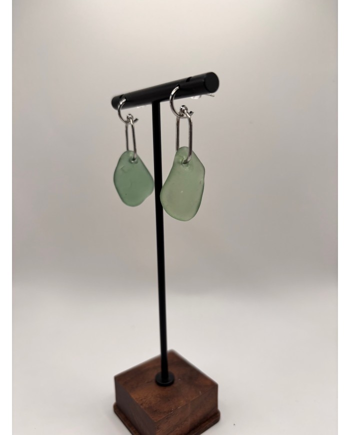 PENDIENTES ARTESANOS DE CRISTAL MARINO O LÁGRIMAS DE SIRENA