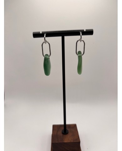 PENDIENTES ARTESANOS DE CRISTAL MARINO O LÁGRIMAS DE SIRENA