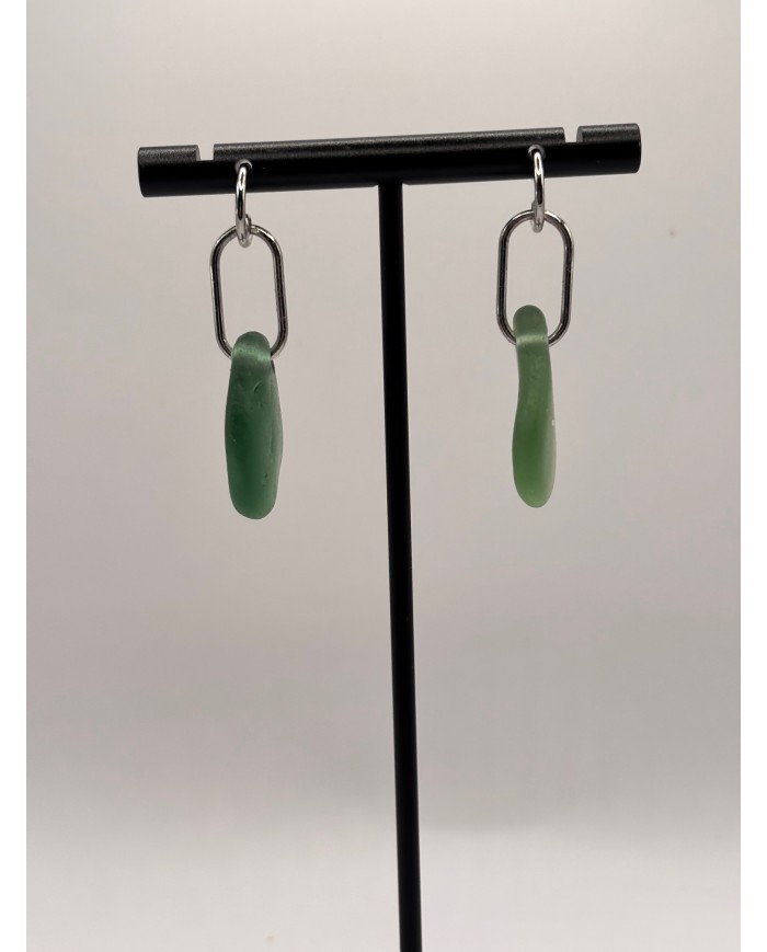 PENDIENTES ARTESANOS DE CRISTAL MARINO O LÁGRIMAS DE SIRENA