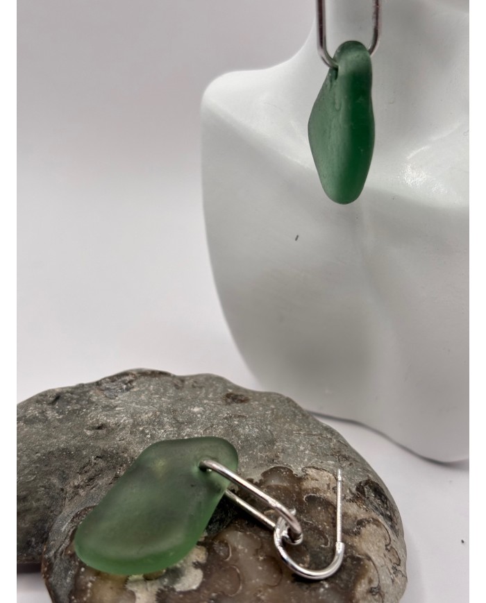 PENDIENTES ARTESANOS DE CRISTAL MARINO O LÁGRIMAS DE SIRENA