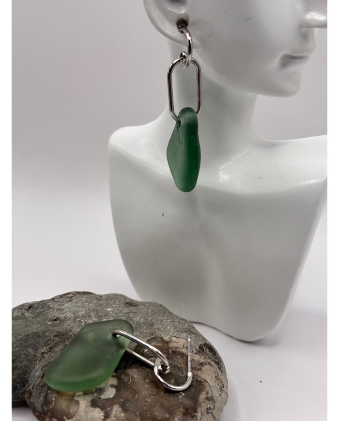 PENDIENTES ARTESANOS DE CRISTAL MARINO O LÁGRIMAS DE SIRENA