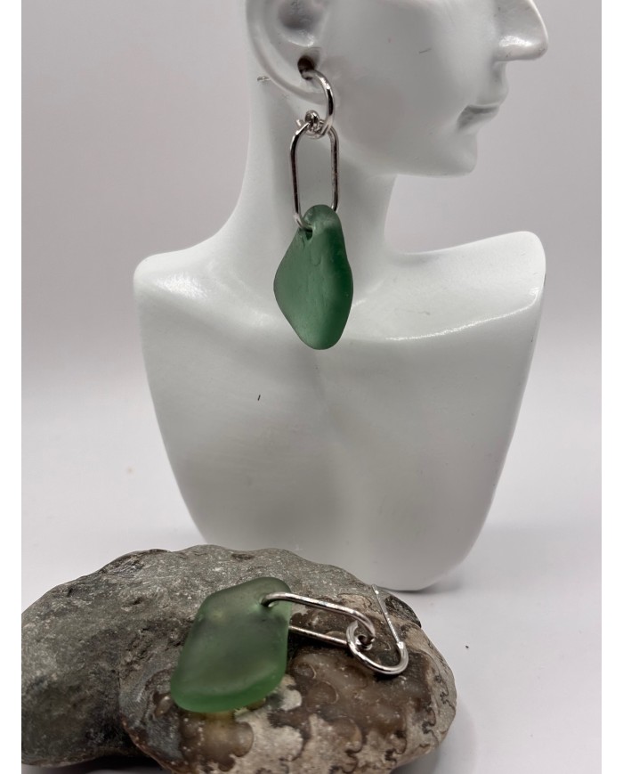 PENDIENTES ARTESANOS DE CRISTAL MARINO O LÁGRIMAS DE SIRENA