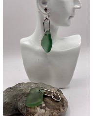 PENDIENTES ARTESANOS DE CRISTAL MARINO O LÁGRIMAS DE SIRENA