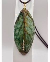 COLLAR ARTESAO DE HOJA NATURAL ESQUELETIZADA