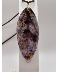 COLLAR ARTESANO DE HOJA NATURAL ESQUELETIZA